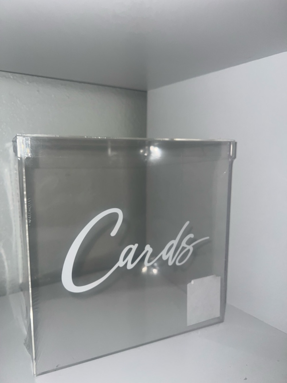 Clear Acrylic 'Cards' Box with White Script